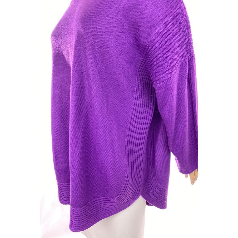 Dana Buchman Knit Purple Sweater Size 1X Long Sleeves Curved Hem Acrylic - Picture 6 of 7